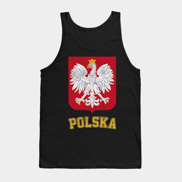 Vintage Style Poland / Polish Eagle Flag Tank Top by DankFutura